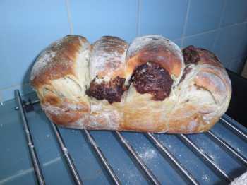 pan de Mie según Gusete, relleno de &quot;nocilla&quot;