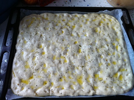 Antes de meterla en el horno, la desgrasé un poquito