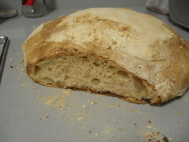 El pan con un corte